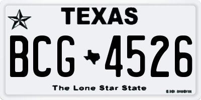 TX license plate BCG4526