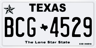 TX license plate BCG4529