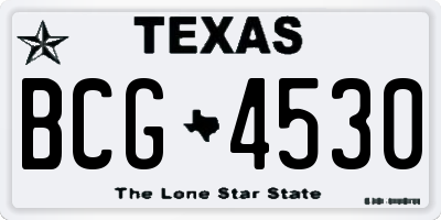 TX license plate BCG4530