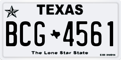 TX license plate BCG4561