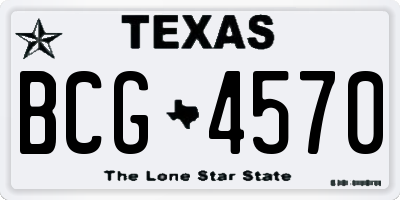 TX license plate BCG4570