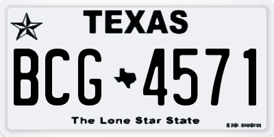 TX license plate BCG4571