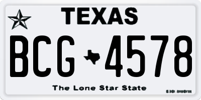 TX license plate BCG4578