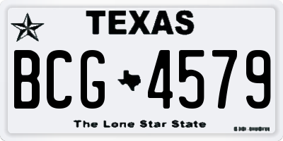 TX license plate BCG4579