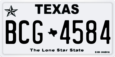 TX license plate BCG4584