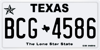 TX license plate BCG4586