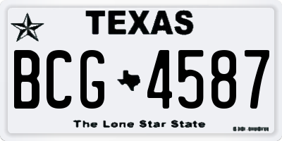 TX license plate BCG4587