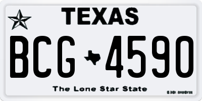 TX license plate BCG4590