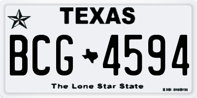 TX license plate BCG4594