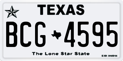TX license plate BCG4595