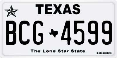 TX license plate BCG4599