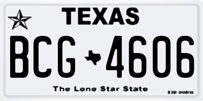 TX license plate BCG4606