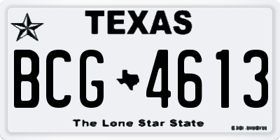 TX license plate BCG4613