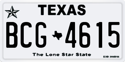 TX license plate BCG4615
