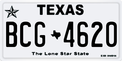 TX license plate BCG4620