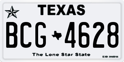 TX license plate BCG4628
