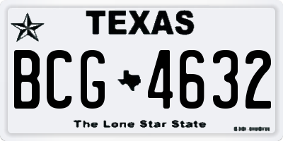 TX license plate BCG4632