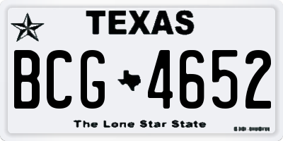TX license plate BCG4652