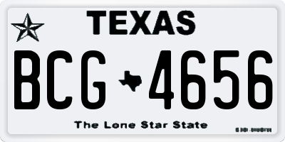 TX license plate BCG4656