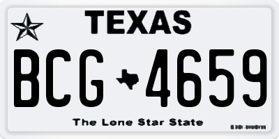 TX license plate BCG4659