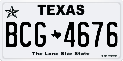 TX license plate BCG4676