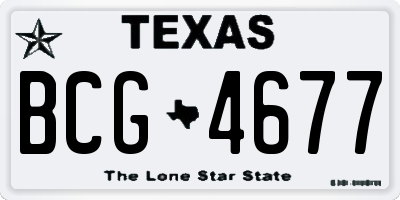 TX license plate BCG4677