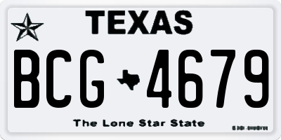 TX license plate BCG4679