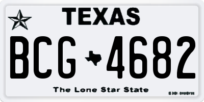 TX license plate BCG4682