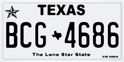 TX license plate BCG4686