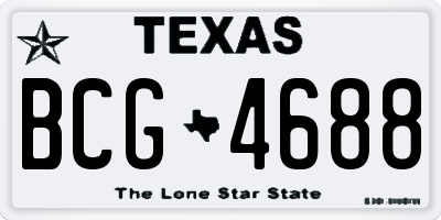 TX license plate BCG4688