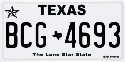 TX license plate BCG4693