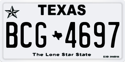 TX license plate BCG4697