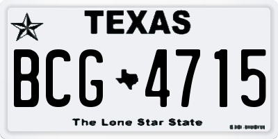TX license plate BCG4715