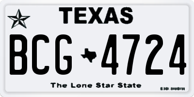 TX license plate BCG4724