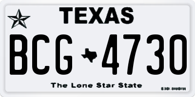 TX license plate BCG4730