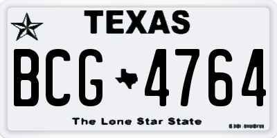 TX license plate BCG4764