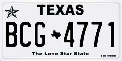 TX license plate BCG4771