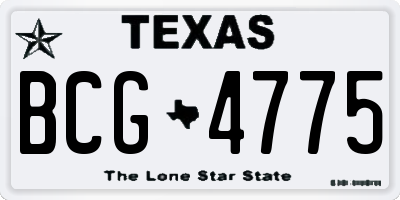 TX license plate BCG4775