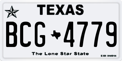 TX license plate BCG4779