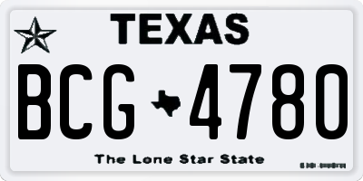 TX license plate BCG4780