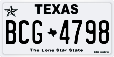 TX license plate BCG4798