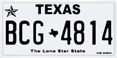 TX license plate BCG4814
