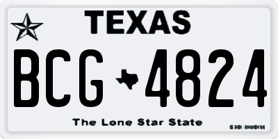 TX license plate BCG4824