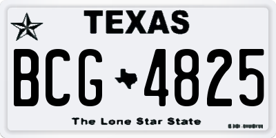 TX license plate BCG4825