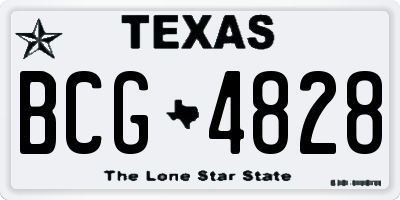 TX license plate BCG4828