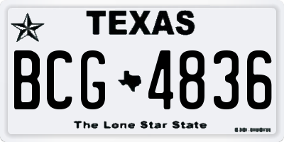 TX license plate BCG4836
