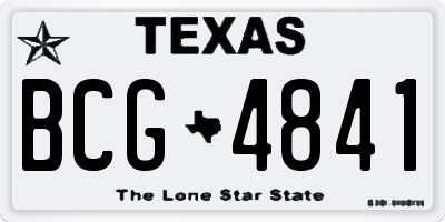 TX license plate BCG4841