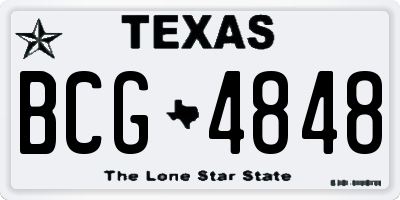 TX license plate BCG4848