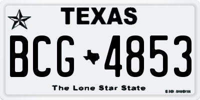 TX license plate BCG4853