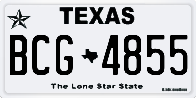 TX license plate BCG4855